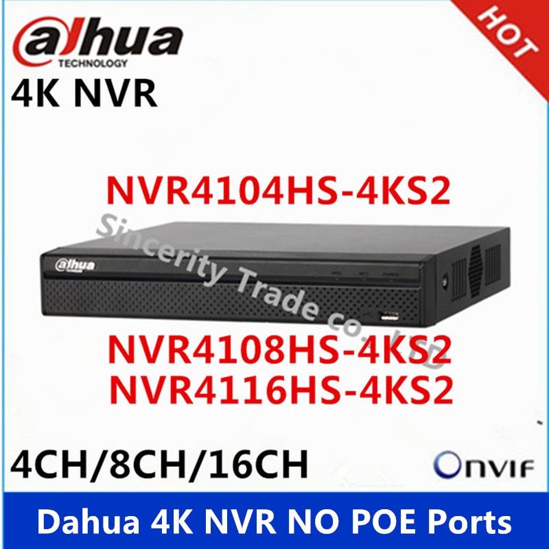 Dahua 4k NVR NVR4104HS-4KS2 NVR4108HS-4KS2 POE Ʈũ  ڴ 4ch 8ch 16ch NVR4116HS-4KS2